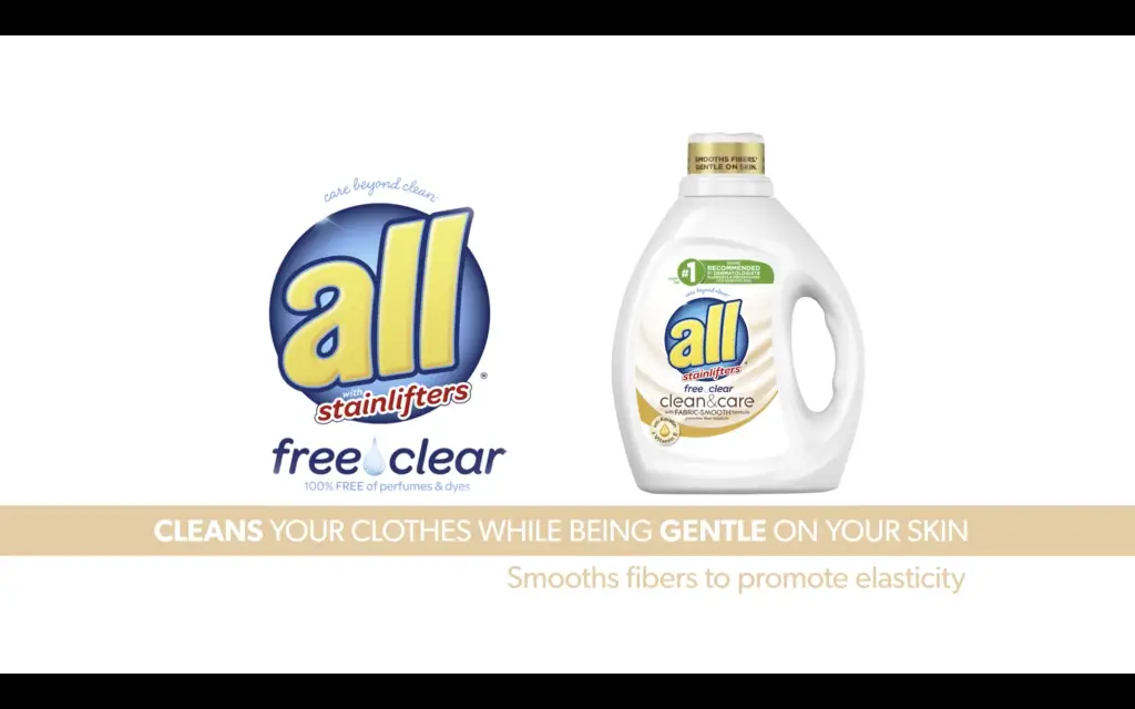 All free clear laundry detergent.