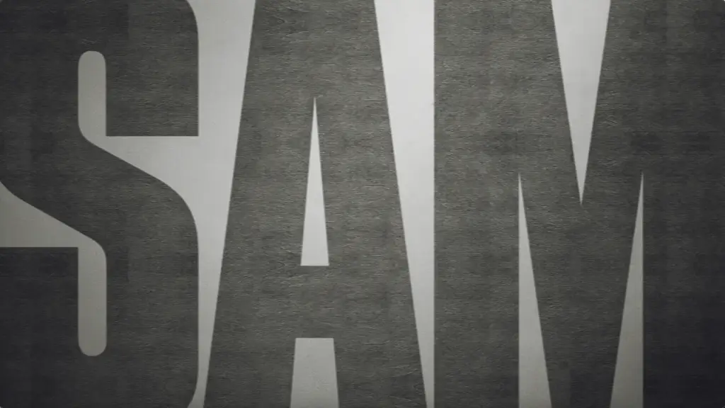 The word "Sam" related to a crime investigation on a black background.