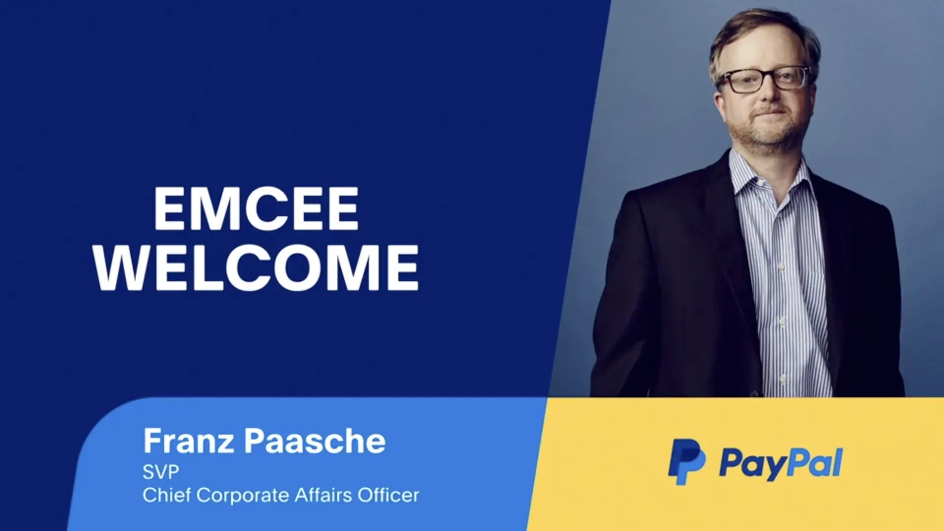 Emee welcomes Franz to work at PayPal.