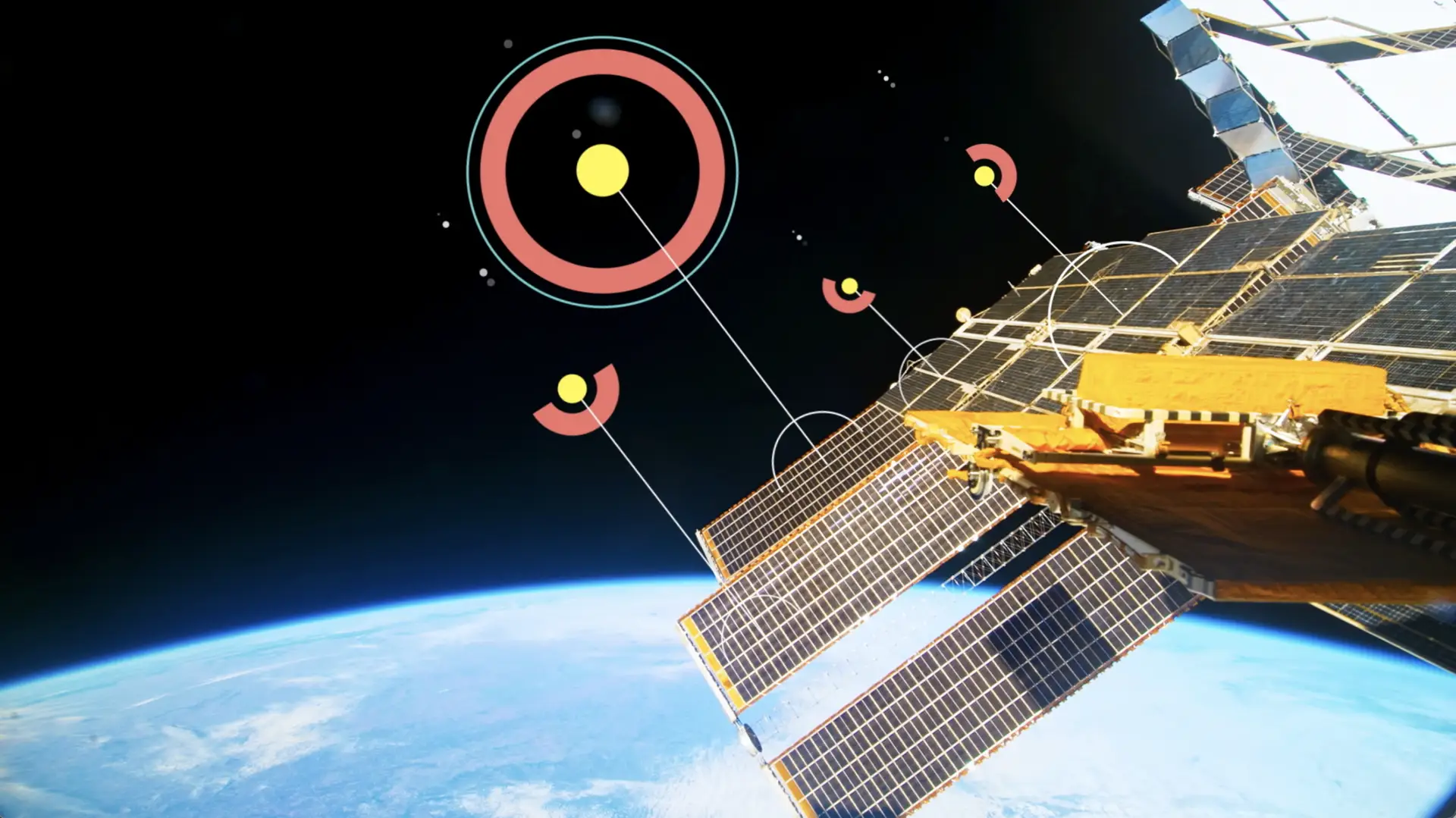 An image of a space station with a satellite in the background, symbolizing the innovative strategies taught in Harvard Business School's MBA programs.